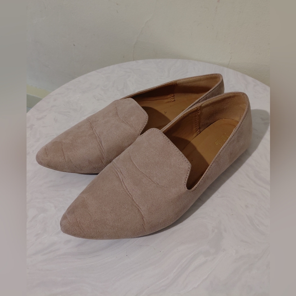 Beige Suede Womens Loafers